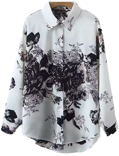 Eco Floral Power Shirt - Zero Carbon Footprint Gender-Neutral Slow Lux