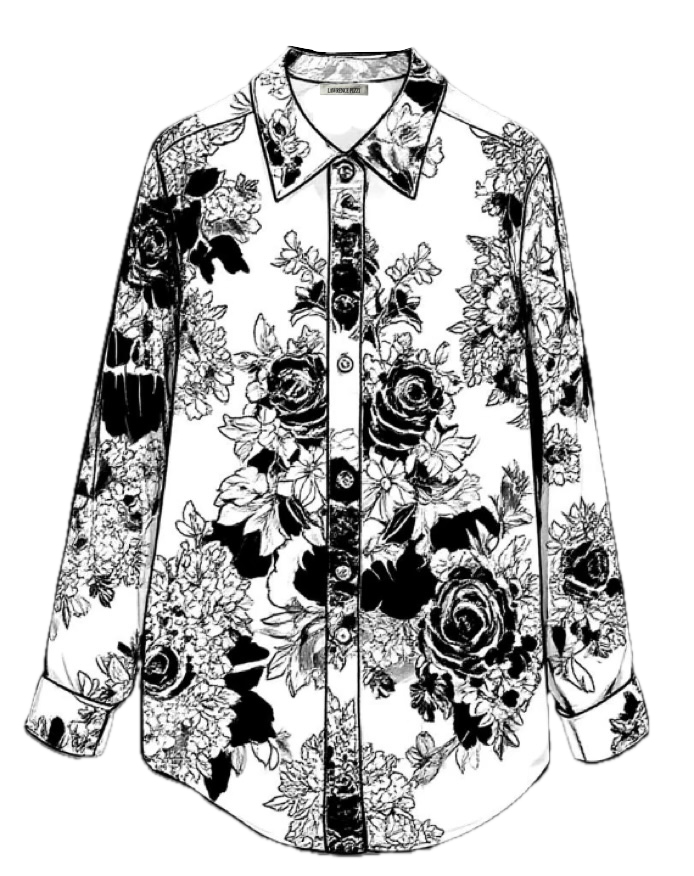 Eco Floral Power Shirt - Zero Carbon Footprint Gender-Neutral Slow Lux